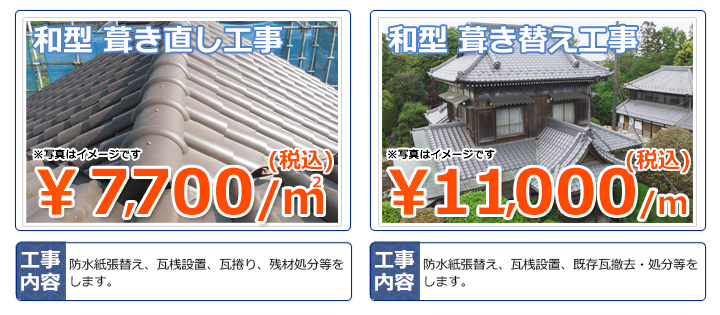 葺き直し工事葺き替え屋根リフォーム瓦修理工事葺き替え費用取手